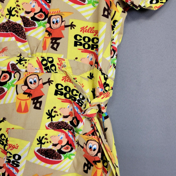 Kellogg's Coco Pops Scrubs Top Womens Small Cartoon Print Tie Waist Graphic - Picture 5 of 13
